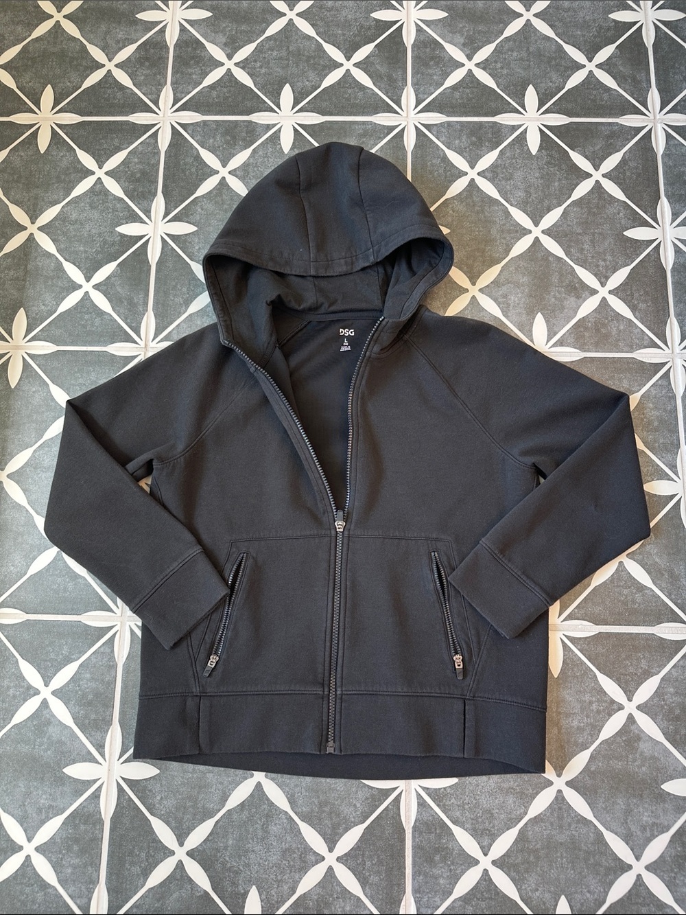 DSG Black Zip-Up Hooded Sweatshirt
